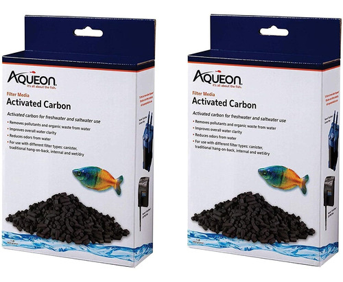 Aqueon 2 Pack De Medios De Filtro De Carbón Activado, 1 Libr