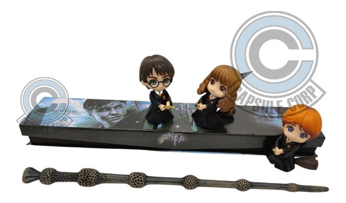 Figuras Harry Potter X3 Und Hermione Ron Con Mascotas 