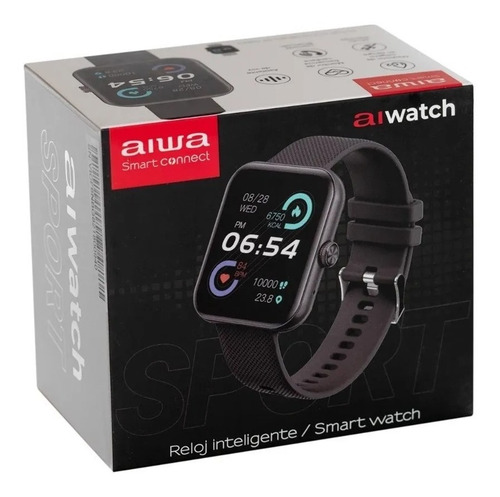 Imagen 5 de 7 de Smartwatch Aiwa Awsf6n 1,7'' Marco Metal Negro