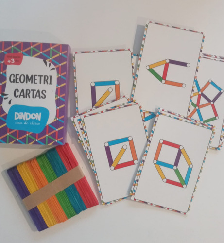 Imagen 3 de 8 de Juegos De Cartas Con Figuras Geométricas Para Niños
