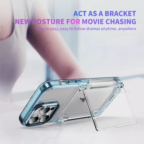 B / Funda Transparente For iPhone Con Tarjetero