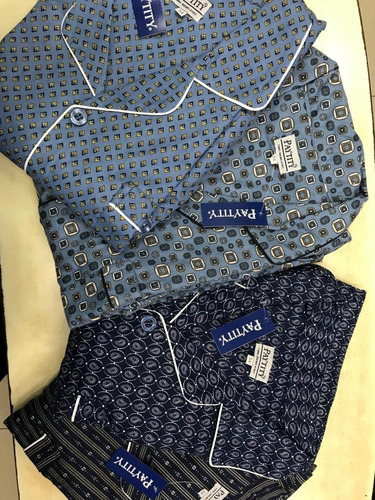 Imagen 4 de 9 de Pijama Hombre Frizado Abotonado Algodon Abrigado