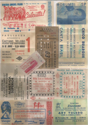 Ingresso Kiss 83 Rick Wakeman 81 Rita Lee Tim Maia Erasmo +
