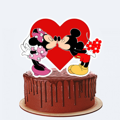 Topo De Bolo Topper Dia Dos Namorados Mickey E Minnie