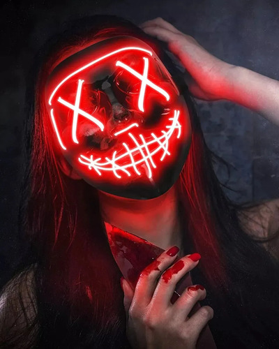 Máscara Con Luz Led La Purga De 3 Modos Para Halloween