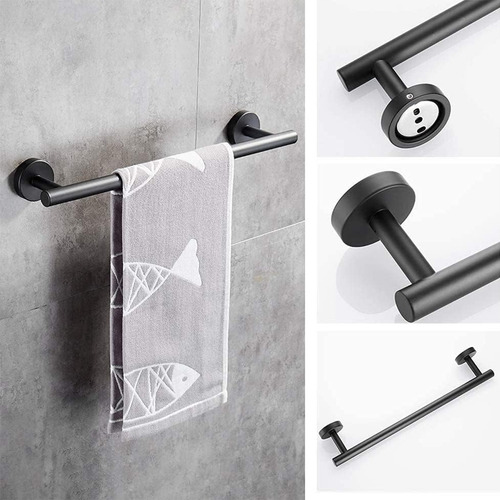 Set Accesorios De Baño Kit Juego 6 Piezas Ac Inox Negro