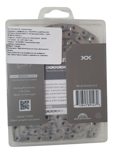 Corrente Sram Xx Eagle T-type 12v 126 Links Original Nf