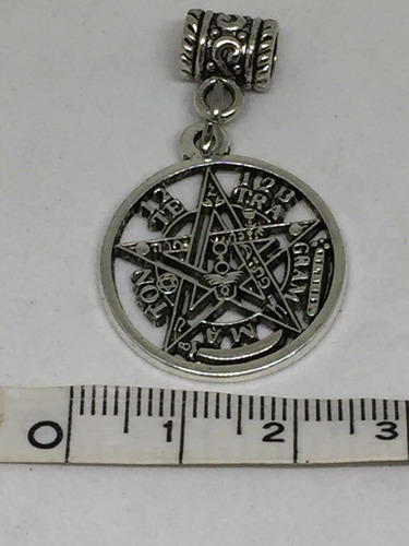 Imagen 6 de 10 de Tetragramaton Pentaculo Calado Plata Tibetana