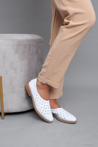 Zapatos Sliders Mujer Cuero Vacuno Picado Seul Bym Shoes