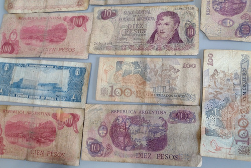 12 Cédulas Antigas Do Brasil E Argentina Para Lote Coleção (Usado)