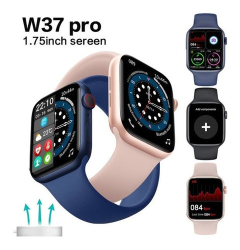 Imagen 1 de 10 de Reloj Inteligente Smart Watch W37 Pro Serie 7 + 1 Correa 