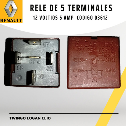 Rele 5 Patas Renault Twingo Logan Clio 12v 25 Amp