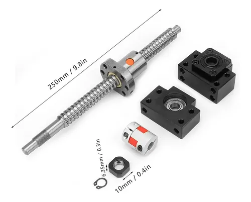 Tornillo De Bolas Sfu1605 De Acero Inoxidable De 250 Mm Con
