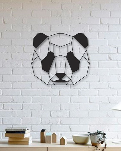 Cuadro Panda Rostro En Madera Calada - 60 Cmts.