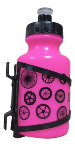 Garrafinha Caramanhola Infantil Bike C/suporte 300ml Cor Rosa