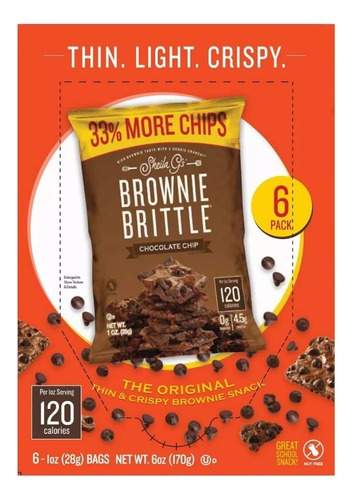 Sheila G's Brownie Brittle, Chocolate Chip Galletas 6oz