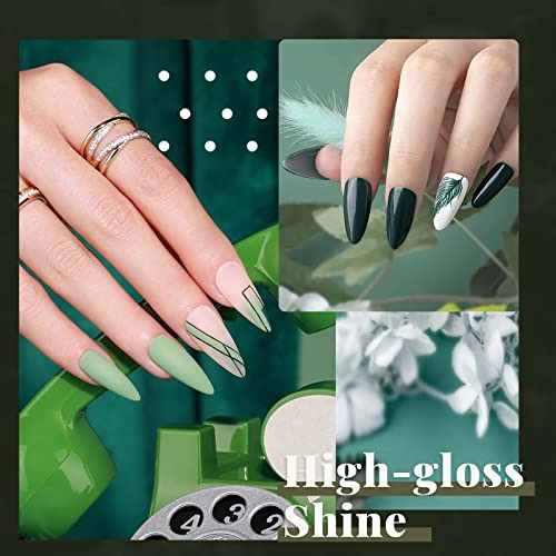 Set De Esmaltes Uñas De Gel 6 Tonos Verdes Azules Beetle