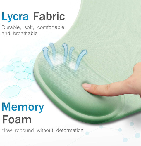 Mouse Pad Con Reposamunecas De Gel Ergonomico Verde