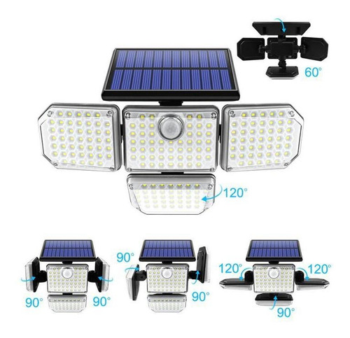 Reflectores Ecologicos Panel Solar, Mxnsr-004, 4pzas, 182le Carcasa Negro Luz Blanco frío