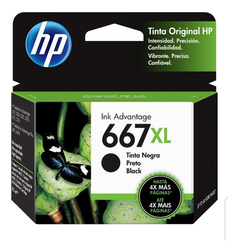 Tinta Original Hp 667 Xl Negro Alto Rendimiento 