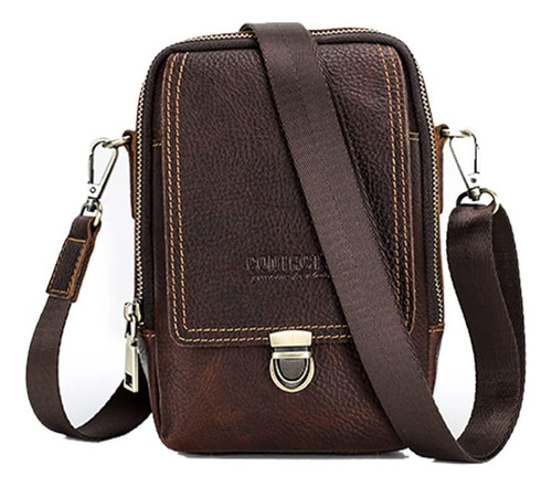 Bolso Mensajero Móvil De Cuero Vintage For Hombre, Riñonera Deportiva Multifuncional For Hombre