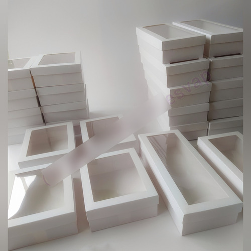 Cajas Blancas De Carton Con Visor De Acetato