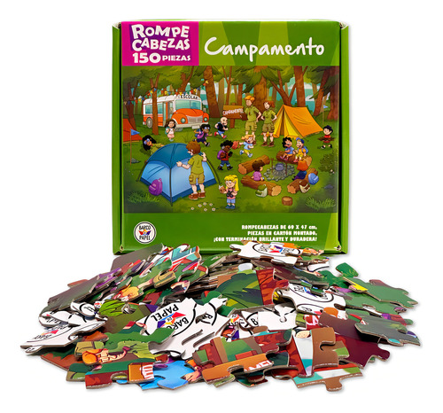 Rompecabezas Grande 150 Piezas Campamento Para Niños