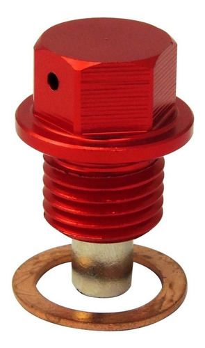Bujão Carter Magnético Vermelho M14 X 1,5: Vw/ Ford/ Gm