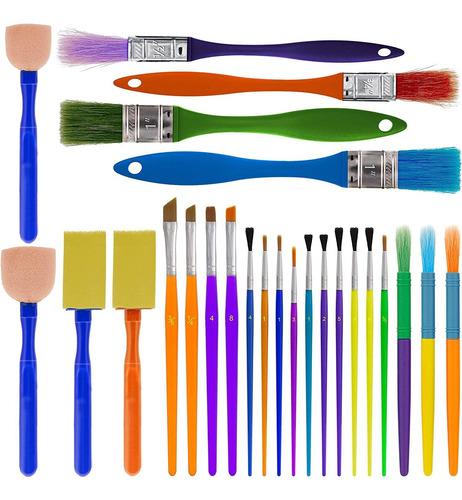 U.s. Art Supply Juego De 25 Pinceles Multiusos Para Niños, P