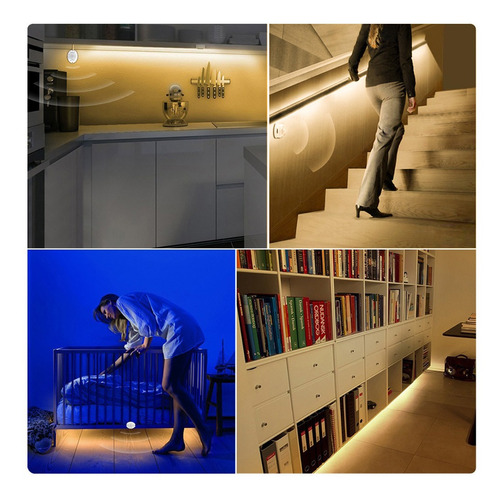 Imagen 7 de 9 de Luz De Tira De Sensor De Movimiento Inteligente Led Cama Imp