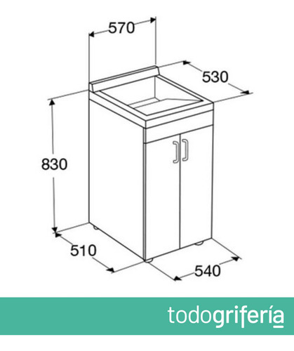 Mueble Para Lavadero Ferrum Xlpa-bm Para Pileta Lp010