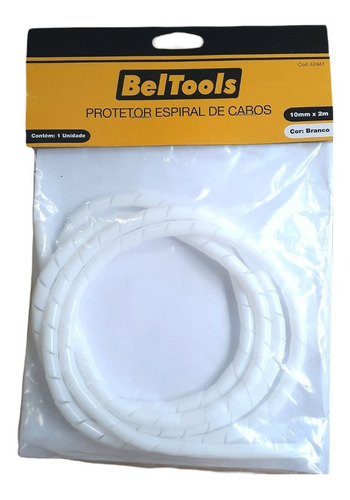 Protetor De Cabos Espiral 10mm X 2 Metros Branco Beltools