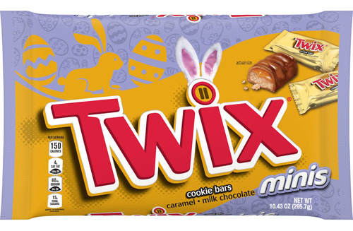 Twix (1 Bolsa) Barras De Galletas De Pascua Con Caramelo Y C