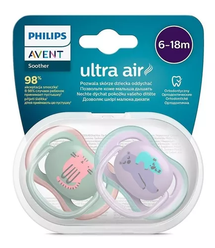 Paquete de 2 chupetes Philips Avent ultra air - Chupete sin BPA para bebés  de entre 0 y 6 meses (modelo SCF085/15) - La Tienda de los Bebés 👶