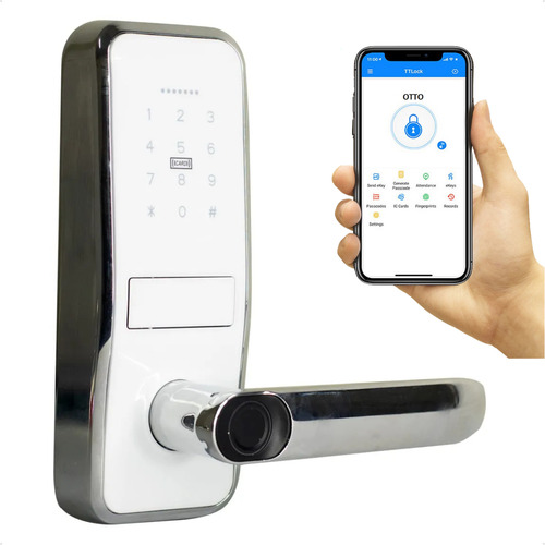 Fechadura Digital Biometrica Milre 8500a Branca Externa