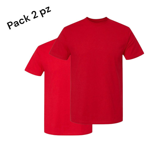 Playera Hombre 2pz Cuello Redondo Manga Corta 100% Algodon