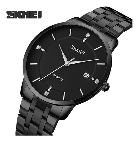 Reloj Skmei Business para hombre de negocios con calendario de acero inoxidable, correa de color negro