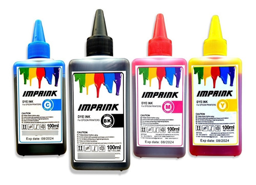 Pack 4 Tintas De 100ml Para Epson Marca Imprink (4 Colores)