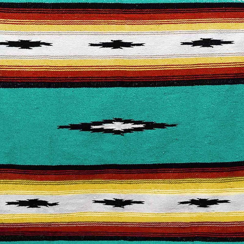 Open Road Goods Teal/turquoise Diamond Mexican Yoga Blanket,