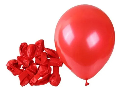 Bolsa X25 Globos Látex Perlados 10 Color Deco Cotillón Rojo