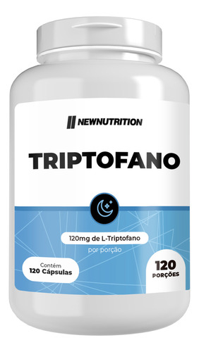 Suplemento em cápsulas NewNutrition L-Triptofano em Pote de 34.8g 120 cápsulas Precursor 5htp Serotonina 190mg