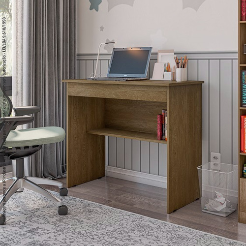 Escrivaninha Compacta Com Gaveta E Nicho 70cm Home Office