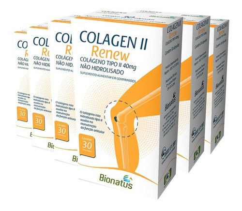 Kit-renew Colageno Tipo Ii 40mg+vit+min Green 5x30caps+ Coq