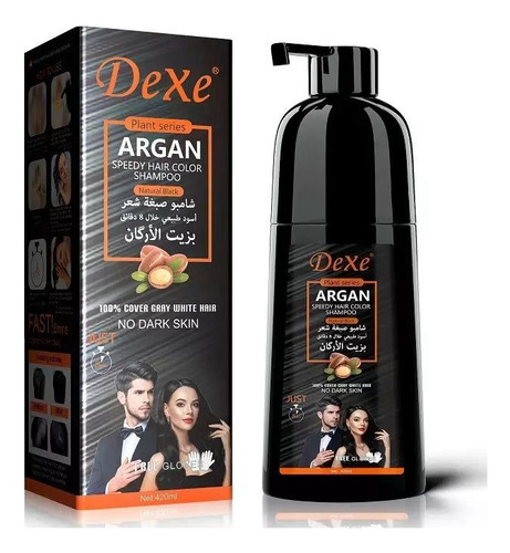 Shampoo Cubre Canas Tinturador Negro Argan 420m