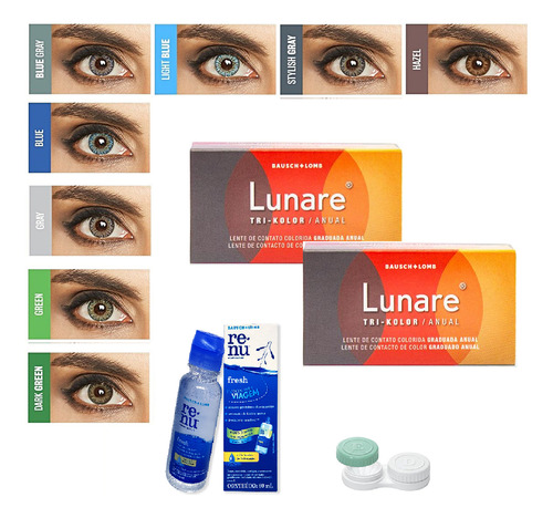 Lente De Contato Colorida Lunare Anual- Sem Grau + Brinde
