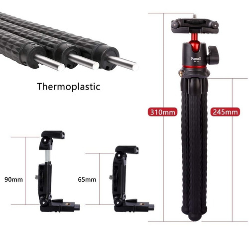 Tripié Profesional Flexible Para Celular Carga 3kg