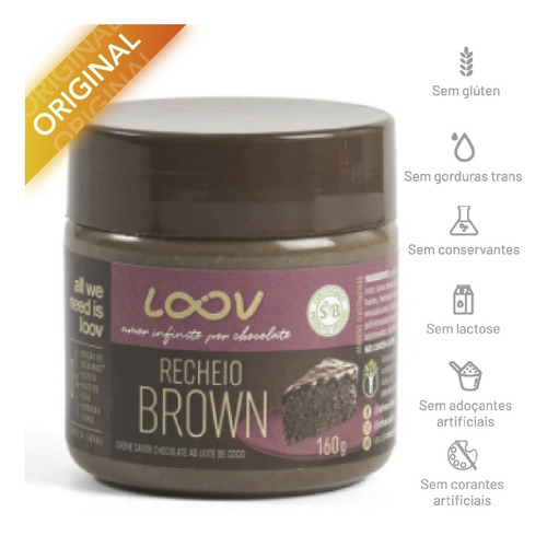 Imagem 1 de 7 de Creme De Chocolate Recheio Brown 160g Chocolife Loov