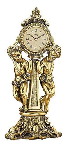 Diseño Toscano Amboise Twin Querubines Reloj De Manto
