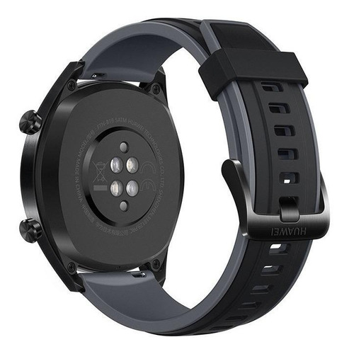 Imagen 2 de 2 de Huawei Watch GT Sport 1.39" caja 46mm de acero inoxidable black stainless steel, malla graphite black de silicona y bisel de cerámica FTN-B19