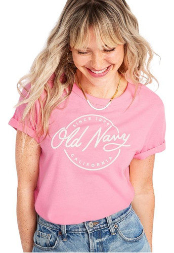 Polera Mujer Old Navy Everywear Logo Rosa